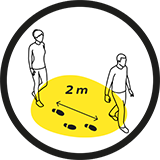 [Translate to en:] Abstand halten